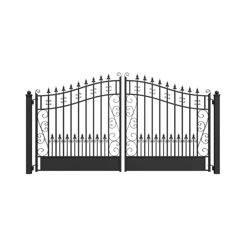 [12-18FT] Heavy-Duty Venice-Style Steel Dual-Swing Driveway Gate (SAK68025) by SAKSBY WHOLESALE