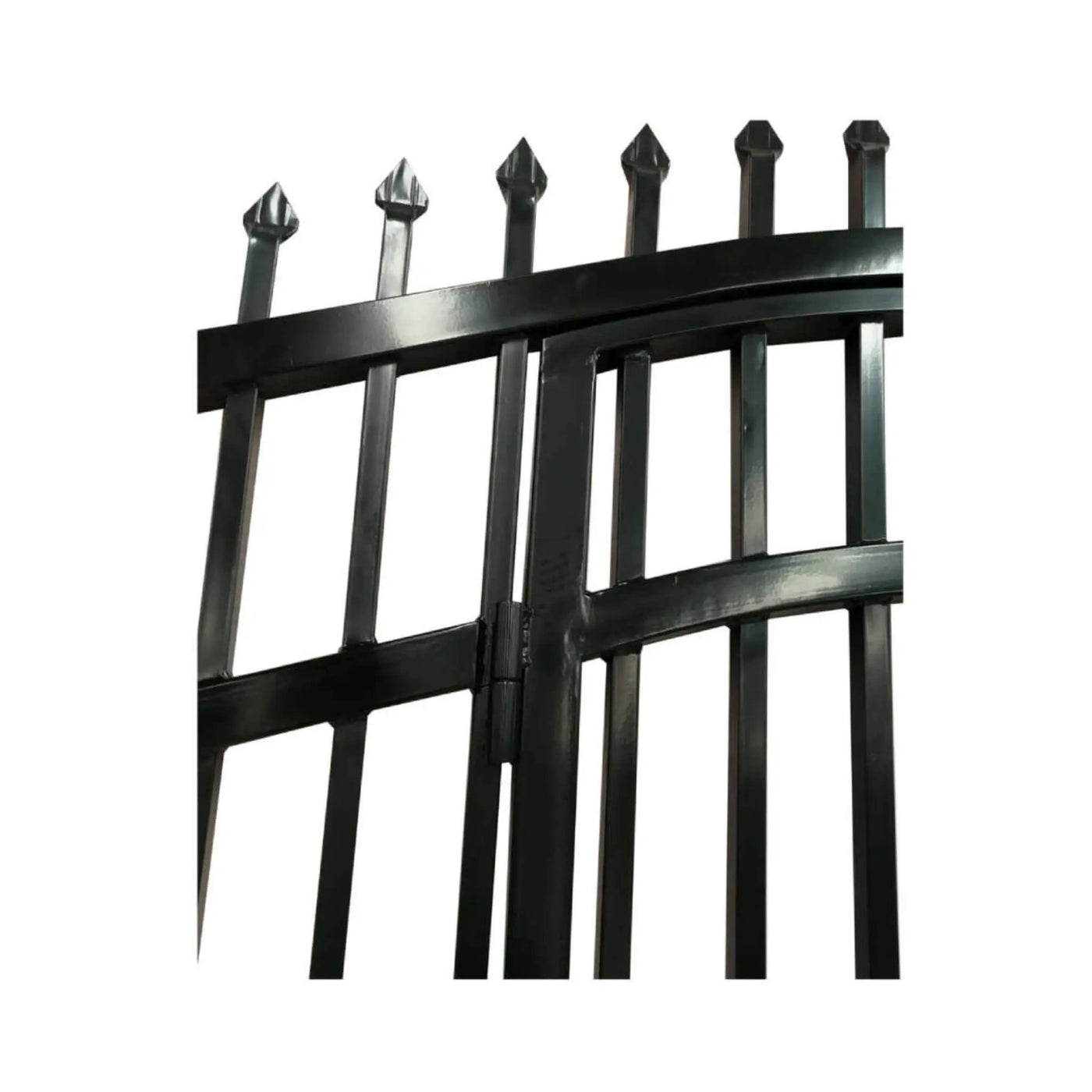 [12-18FT] Heavy-Duty Vienna-Style Steel Dual-Swing Driveway Gate With Built-In Pedestrian Door (SAK75103) by SAKSBY WHOLESALE