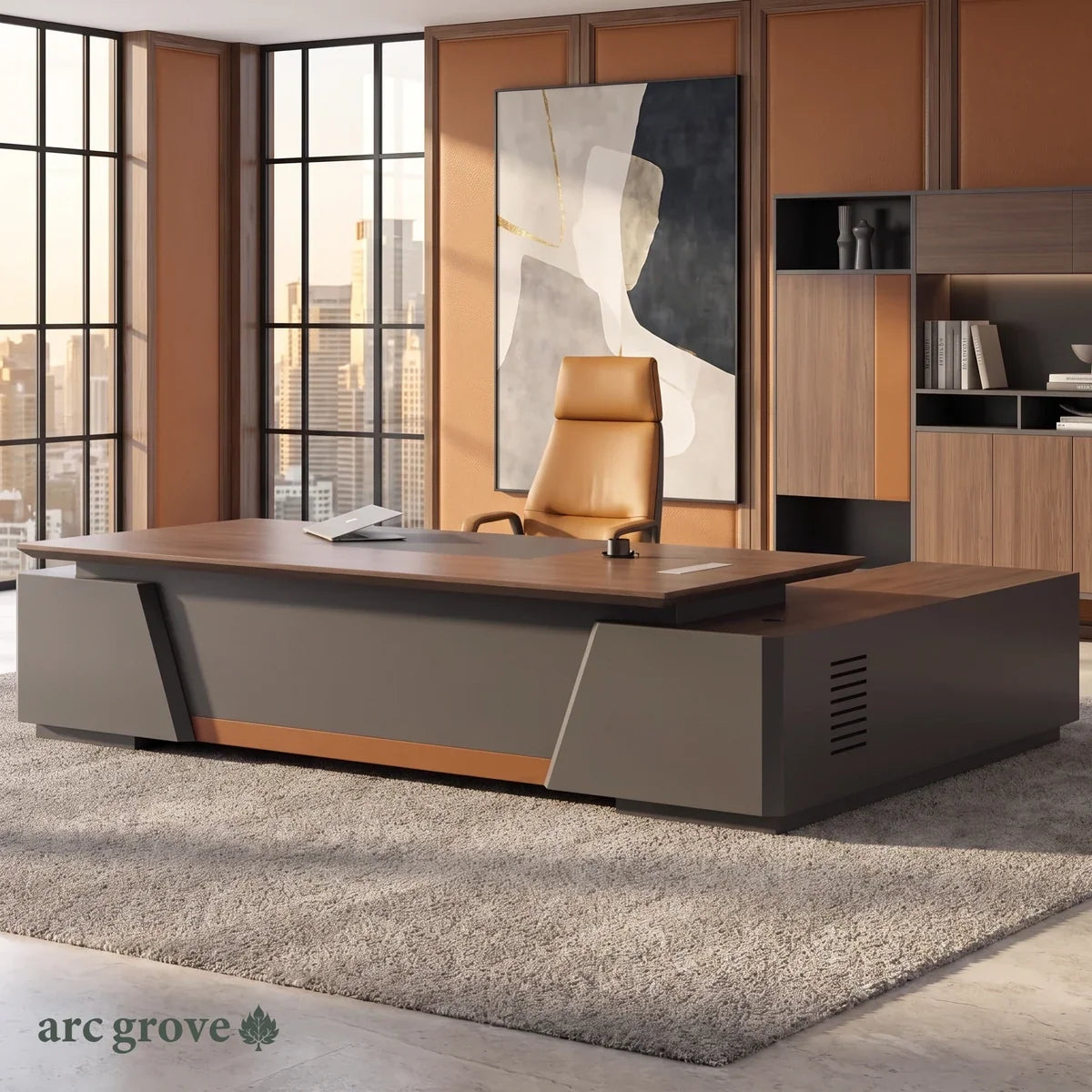 Alford · Modern L-Shaped Executive Desk, photo 6 of 14