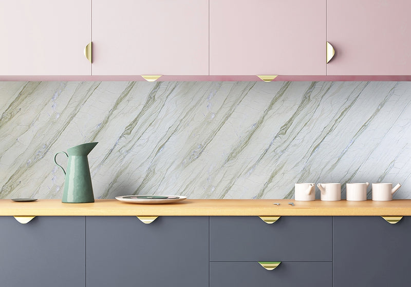 Alga Green Polished Marble Slab Random room scene