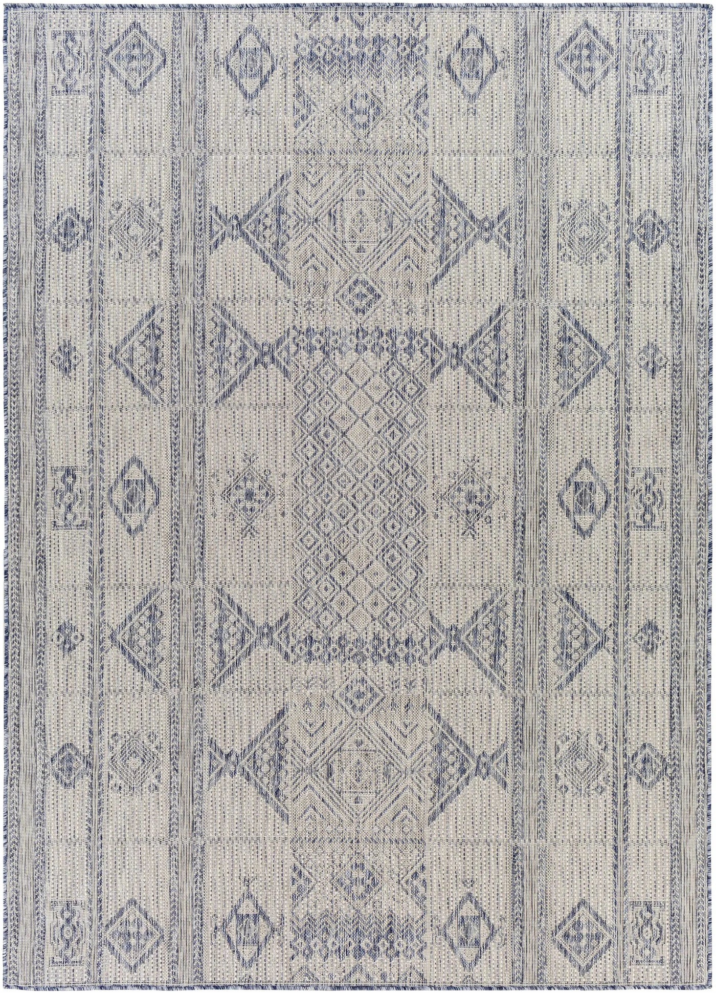 Malamig Gray & Blue Outdoor Area Rug - Clearance by Boutique Rugs