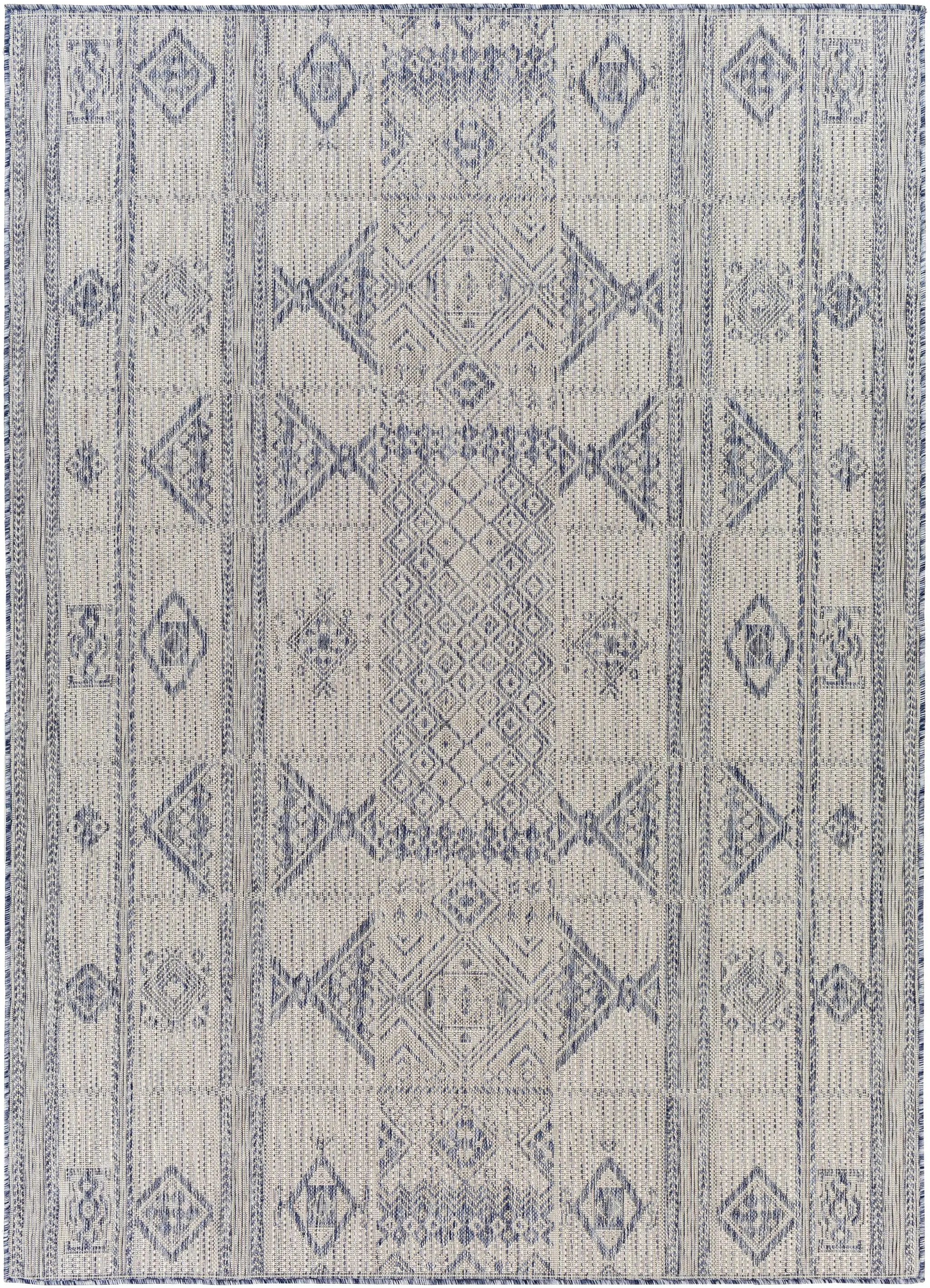 Malamig Gray & Blue Outdoor Area Rug - Clearance by Boutique Rugs