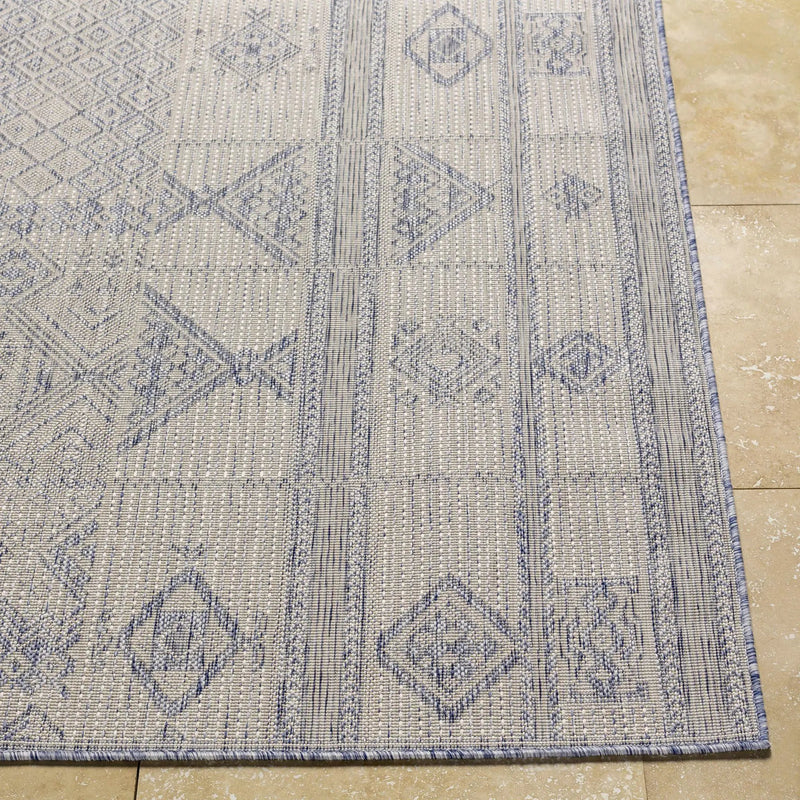 Malamig Gray & Blue Outdoor Area Rug - Clearance by Boutique Rugs