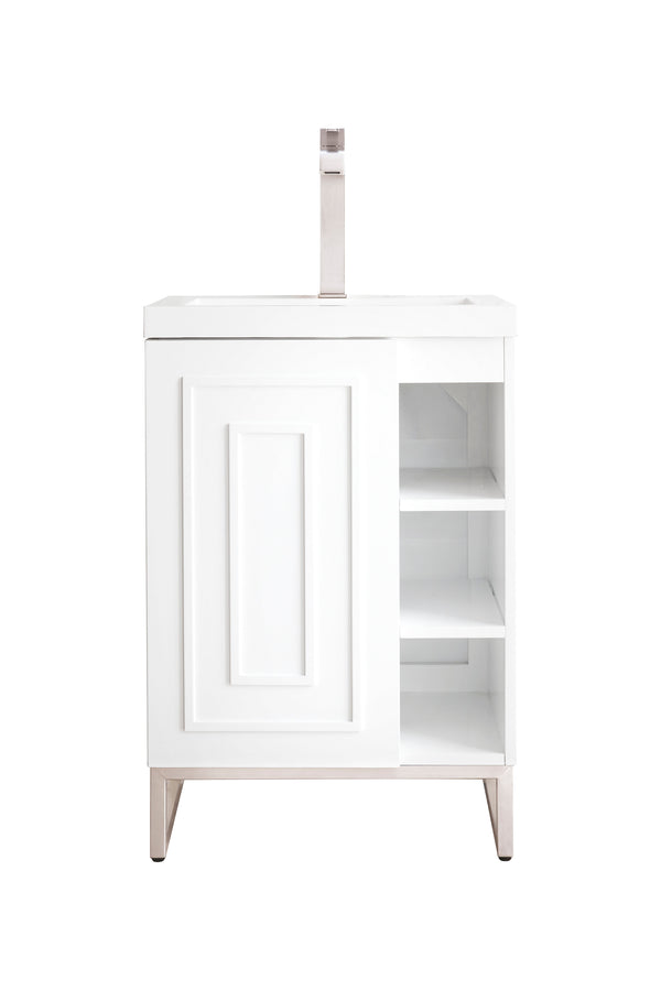James Martin Alicante' 24" Single Bathroom Vanity, Glossy White