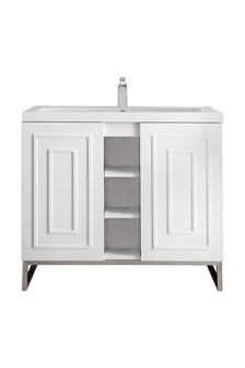 James Martin Alicante' 39.5" Single Bathroom Vanity, Glossy White