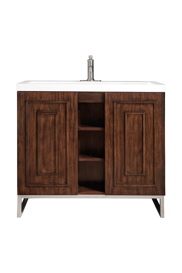 James Martin Alicante' 39.5" Single Bathroom Vanity, Mid-Century Acacia