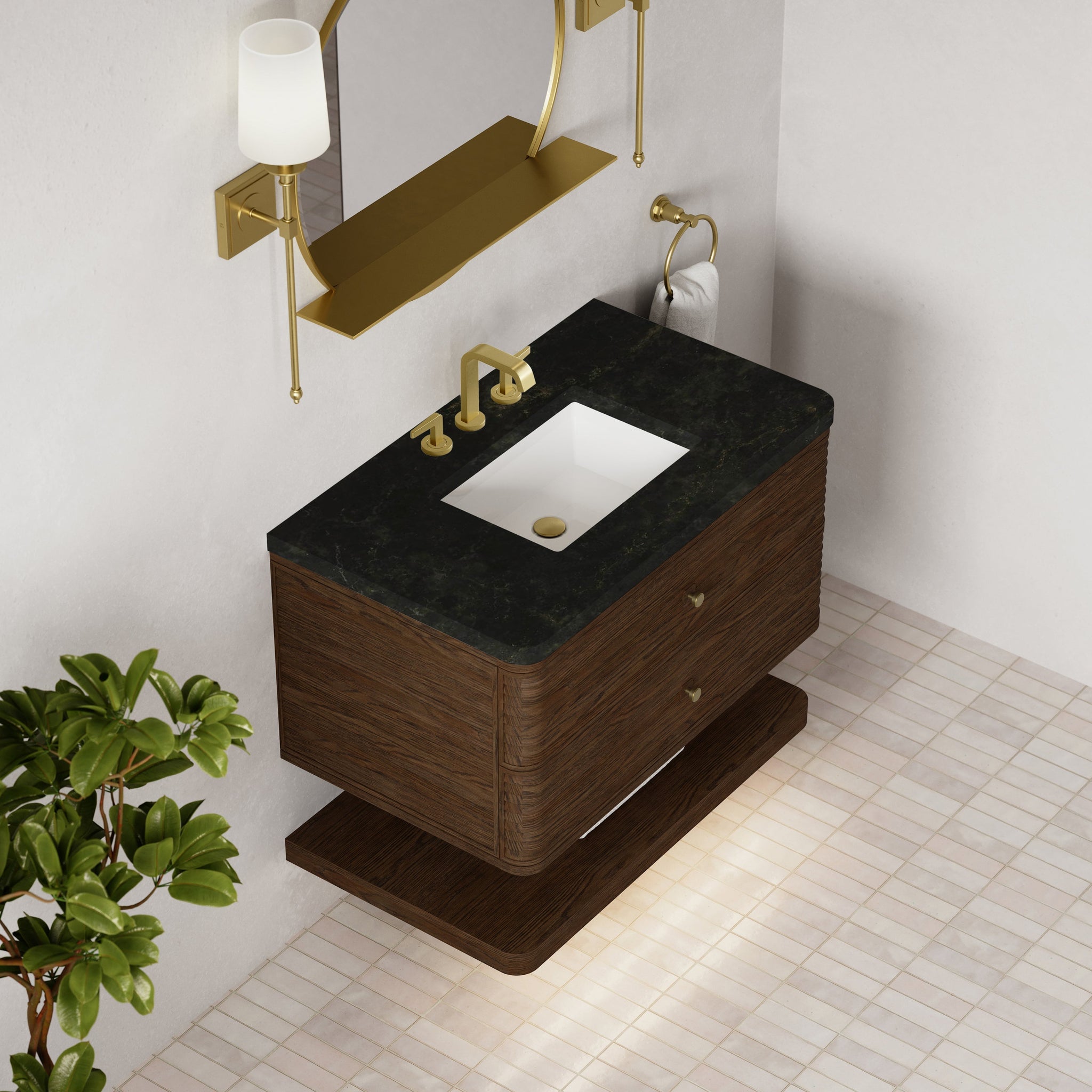 James Martin Allamari 36" Floating Single Bathroom Vanity, Sable by James Martin