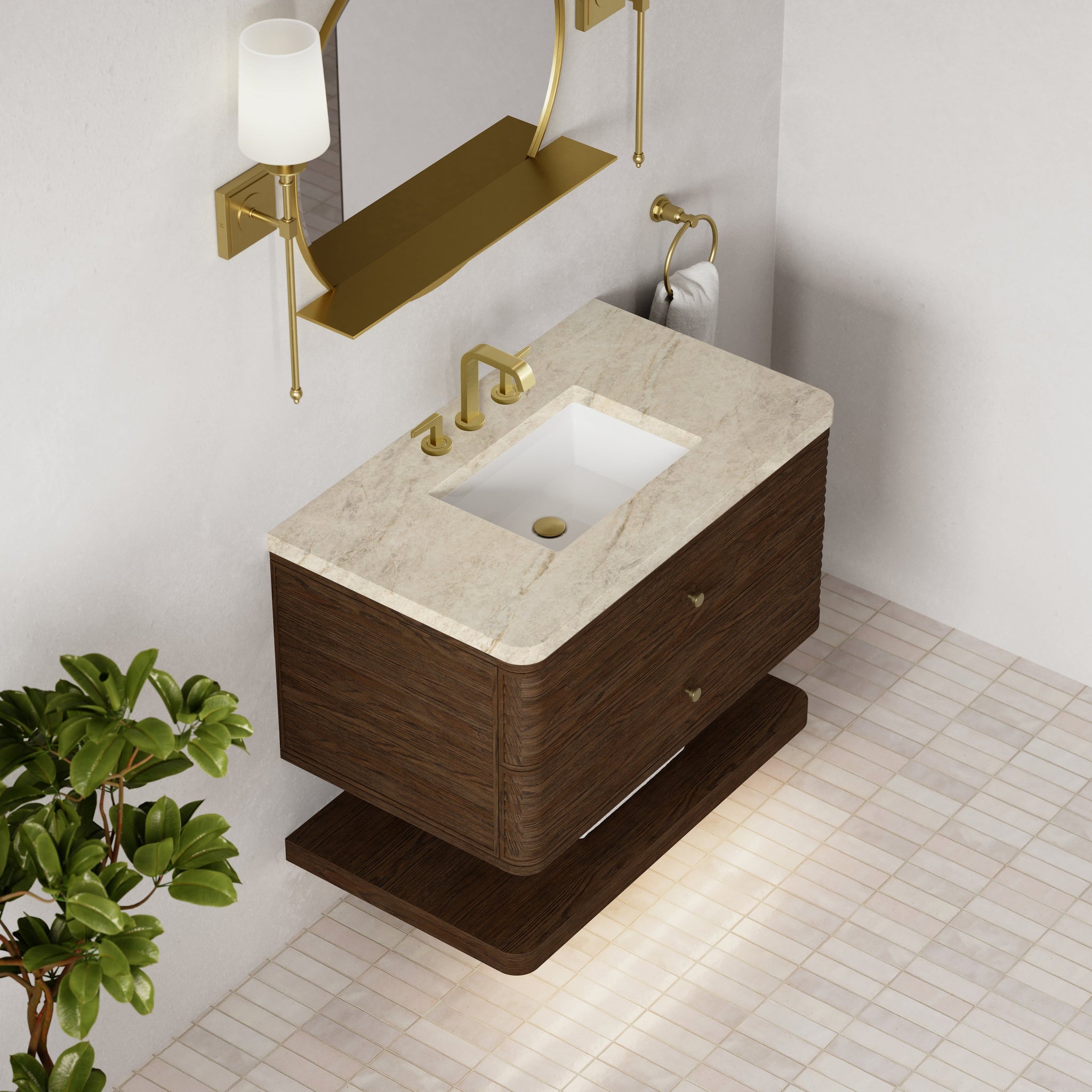 James Martin Allamari 36" Floating Single Bathroom Vanity, Sable by James Martin