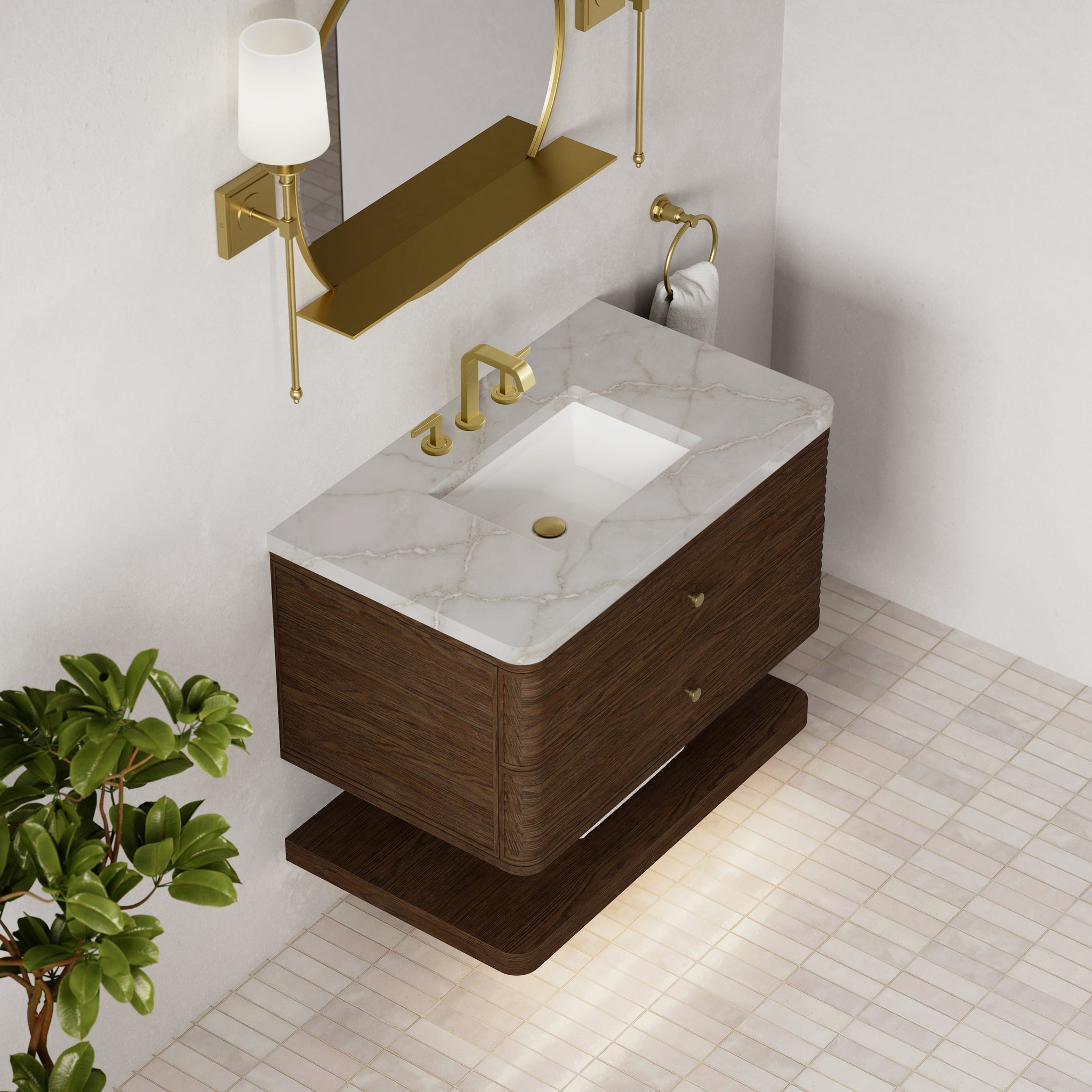 James Martin Allamari 36" Floating Single Bathroom Vanity, Sable by James Martin