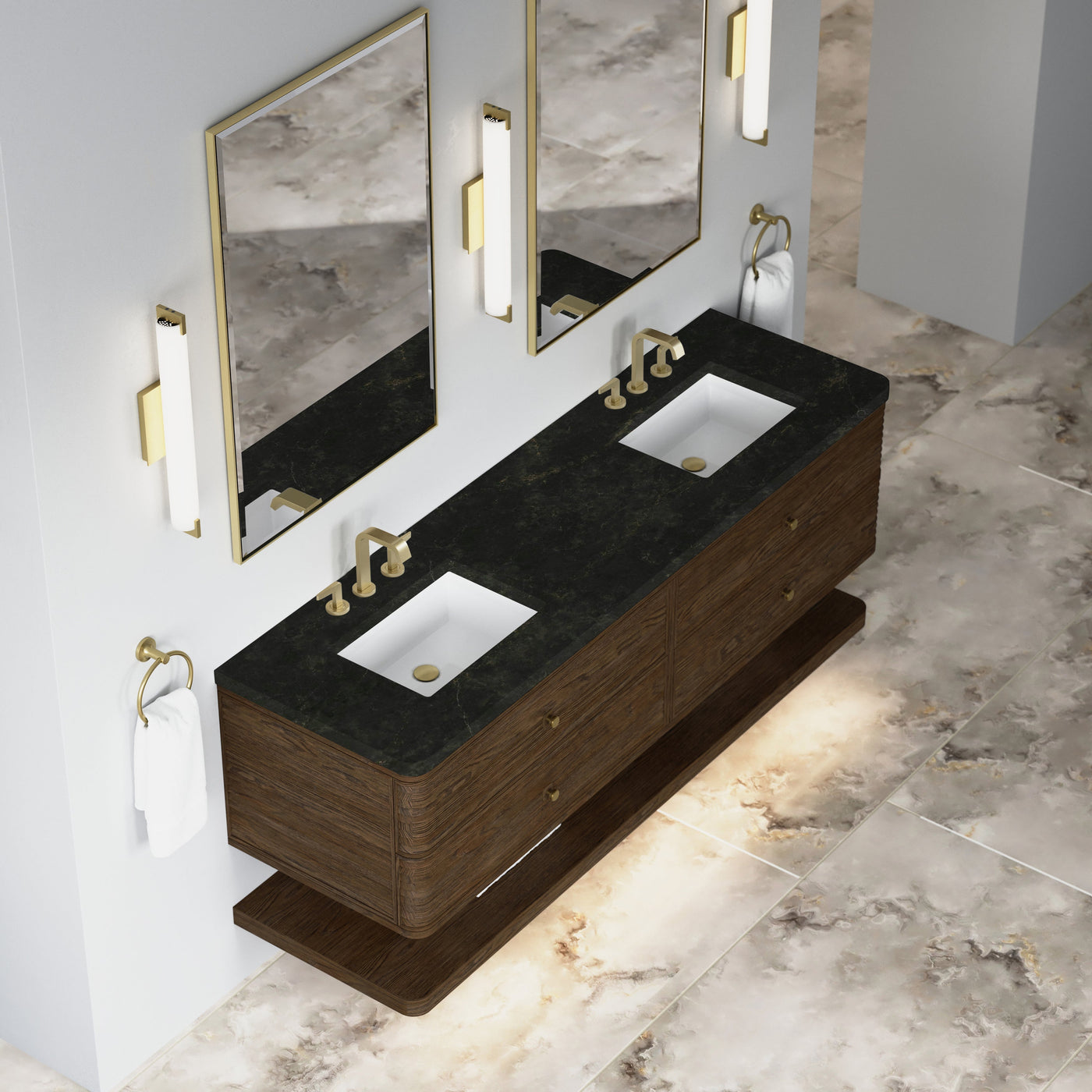 James Martin Allamari 72" Floating Double Bathroom Vanity, Sable by James Martin