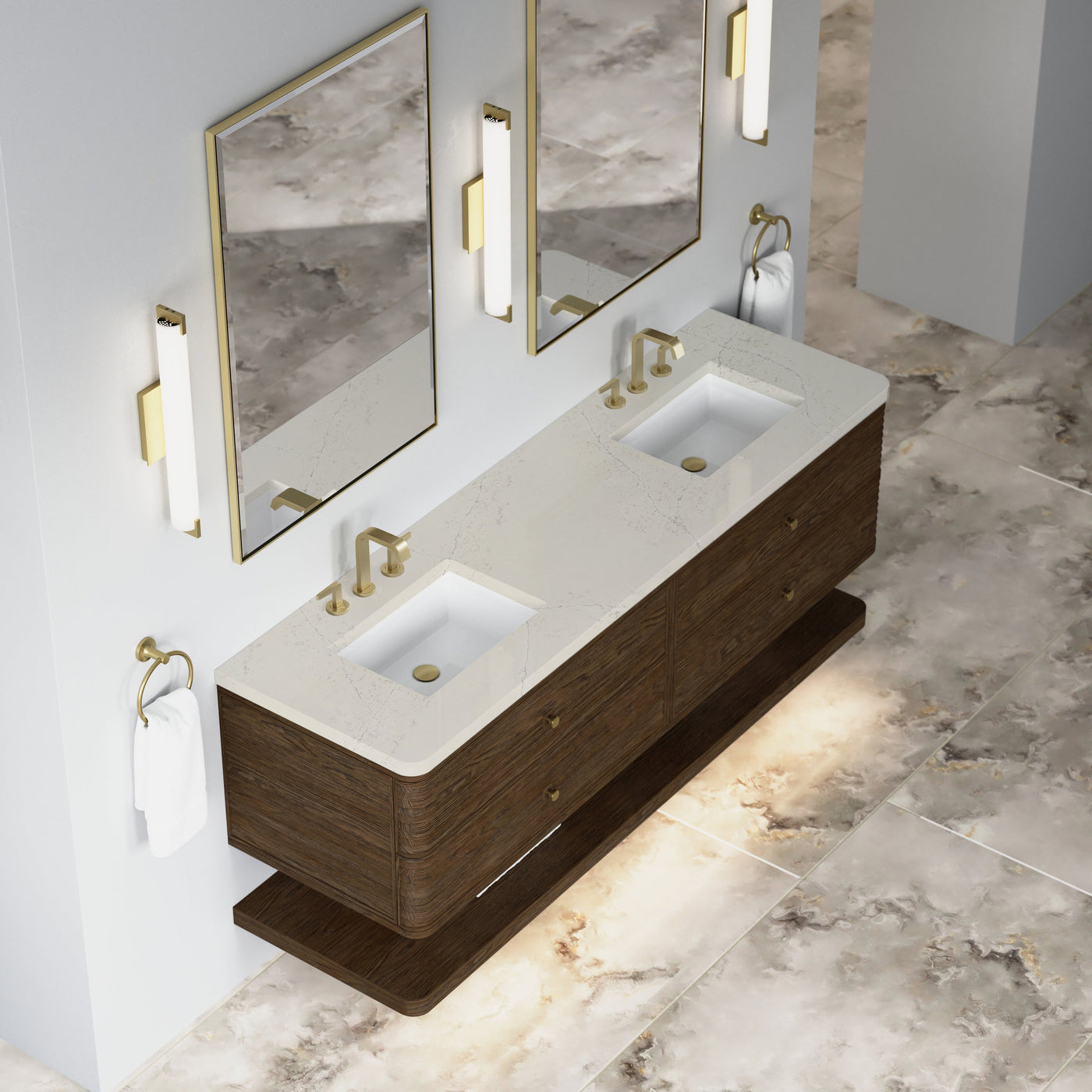 James Martin Allamari 72" Floating Double Bathroom Vanity, Sable by James Martin