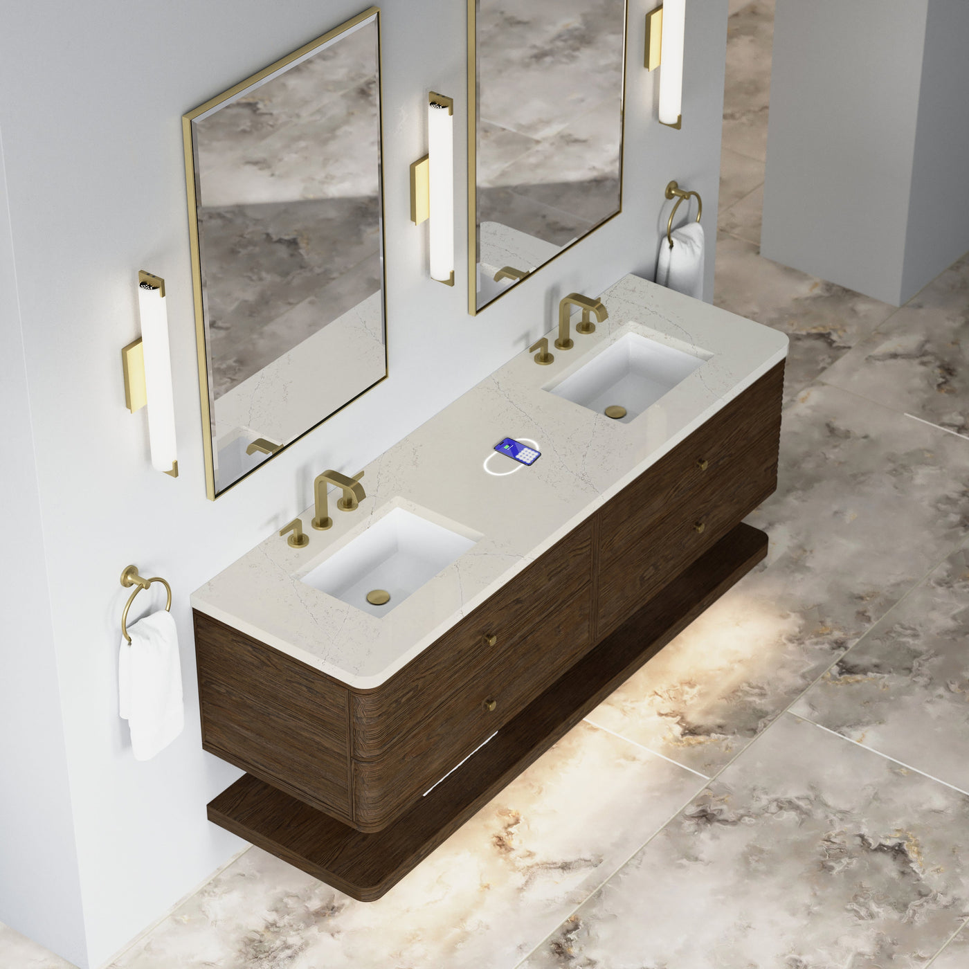 James Martin Allamari 72" Floating Double Bathroom Vanity, Sable by James Martin