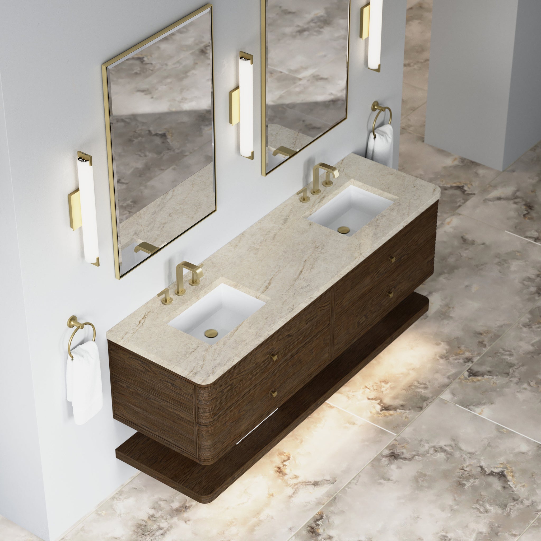 James Martin Allamari 72" Floating Double Bathroom Vanity, Sable by James Martin