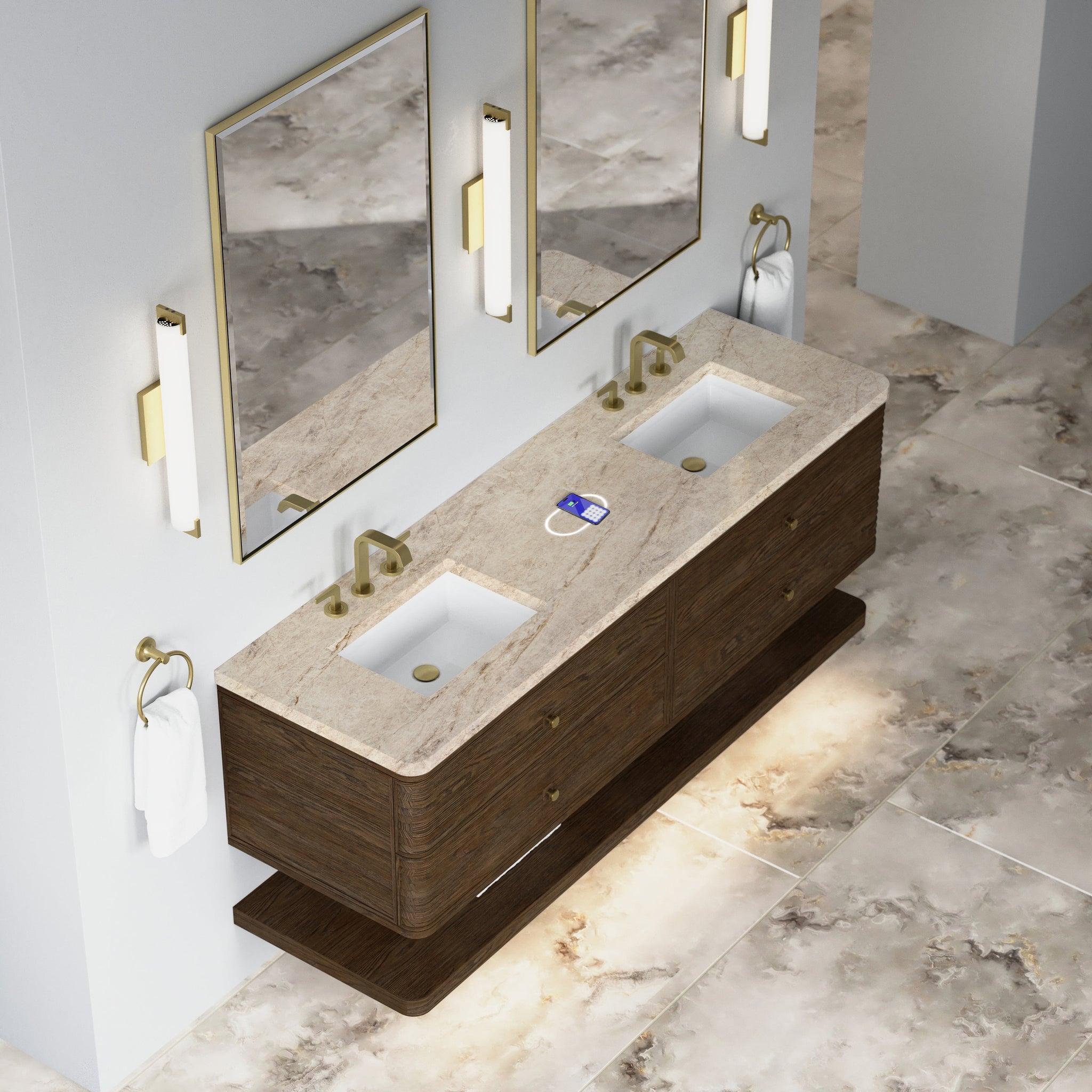 James Martin Allamari 72" Floating Double Bathroom Vanity, Sable by James Martin