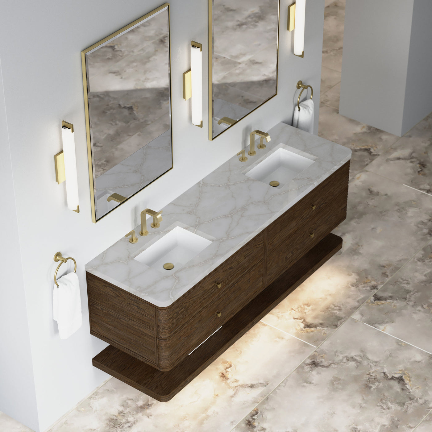James Martin Allamari 72" Floating Double Bathroom Vanity, Sable by James Martin
