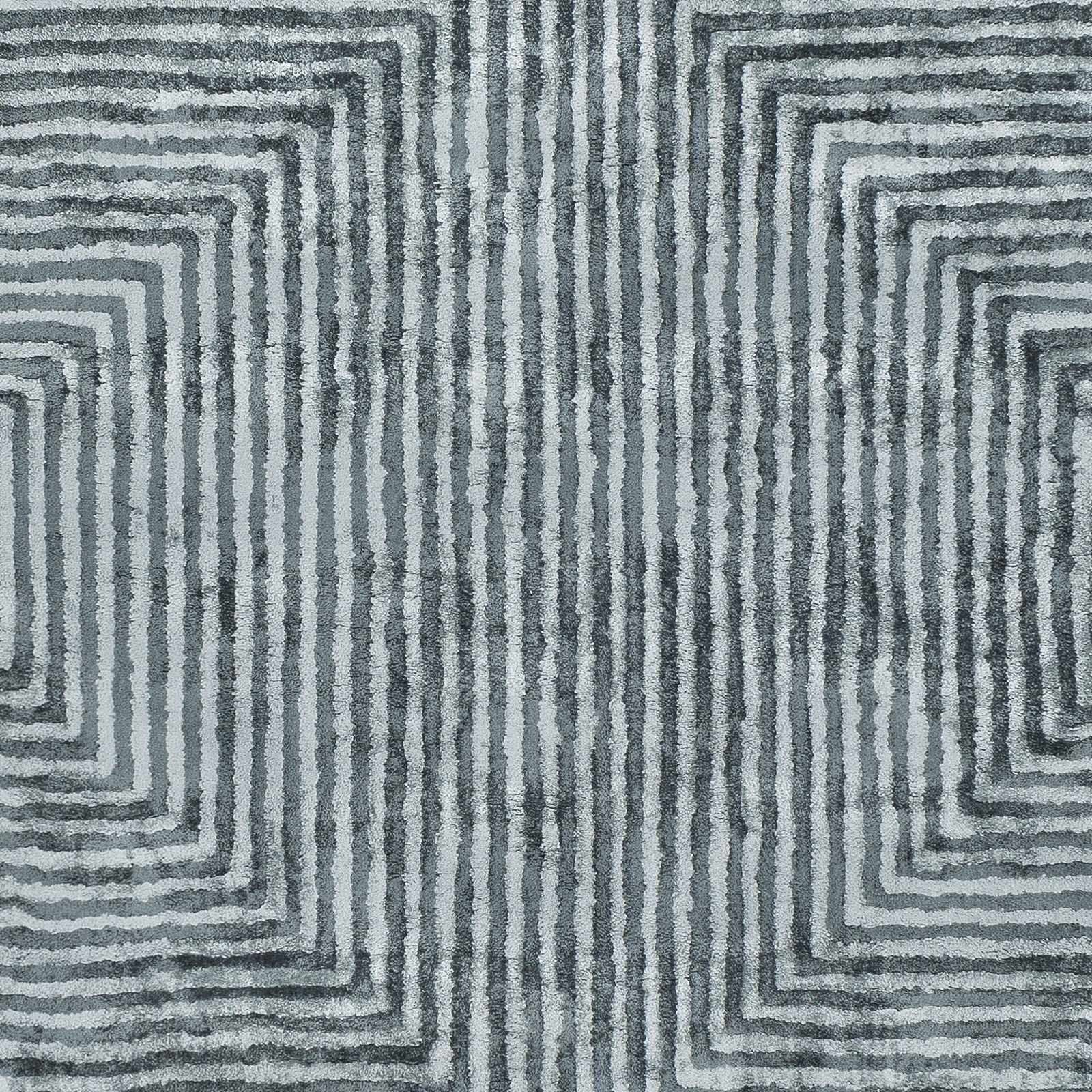 Quartz Patterned Sheen Blue/Green Viscose Rug by Boutique Rugs