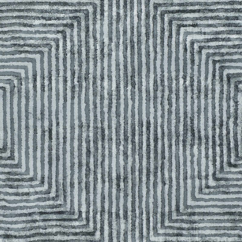 Quartz Patterned Sheen Blue/Green Viscose Rug by Boutique Rugs