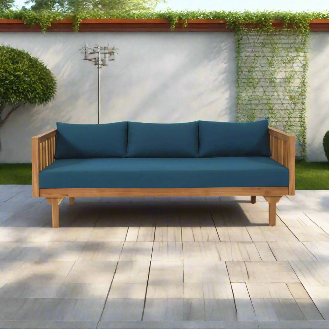 3-Seater Acacia Wood Daybed Sofa With Water-Resistant Cushions (SAK65773) by SAKSBY WHOLESALE