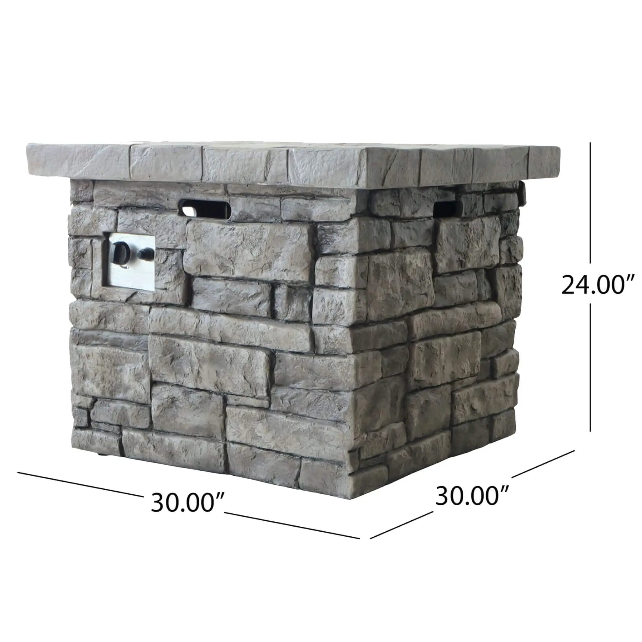 Alora 30-Inch Modern Outdoor 40K BTU Steel Frame Propane Fire Table With Lava Rocks (SAK12756) by SAKSBY WHOLESALE