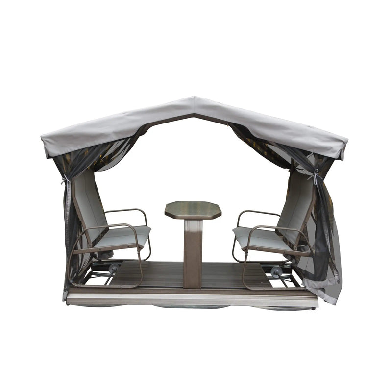 Alora 4-Seat Outdoor Aluminum Patio Swing Glider Bench With Canopy (SAK41726) by SAKSBY WHOLESALE
