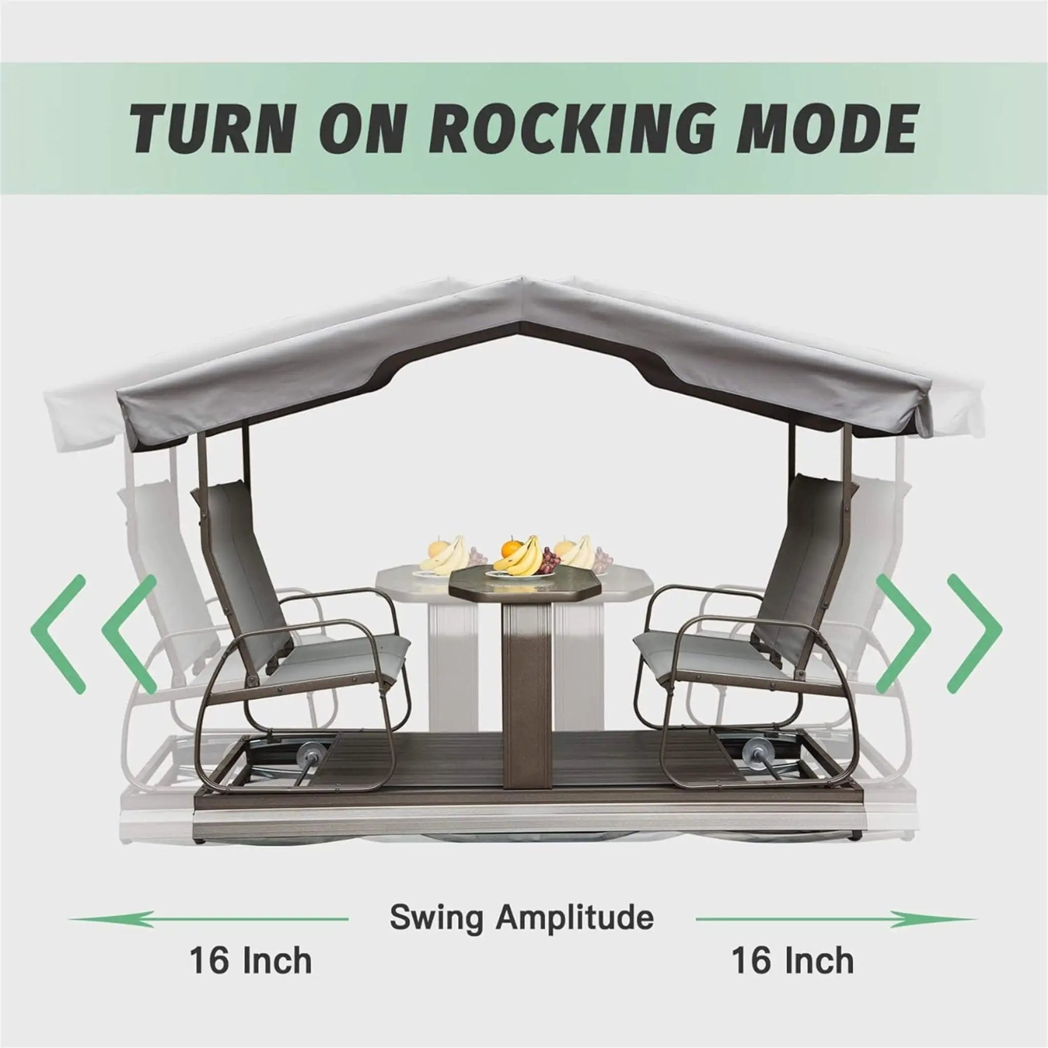 Alora 4-Seat Outdoor Aluminum Patio Swing Glider Bench With Canopy (SAK41726) by SAKSBY WHOLESALE