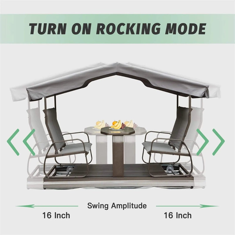 Alora 4-Seat Outdoor Aluminum Patio Swing Glider Bench With Canopy (SAK41726) by SAKSBY WHOLESALE