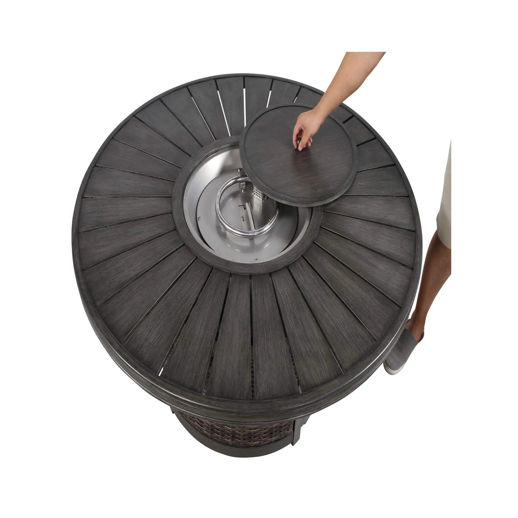 Alora 52-Inch Propane Fire Pit Wicker Table With Aluminum Top (SAK28510) by SAKSBY WHOLESALE