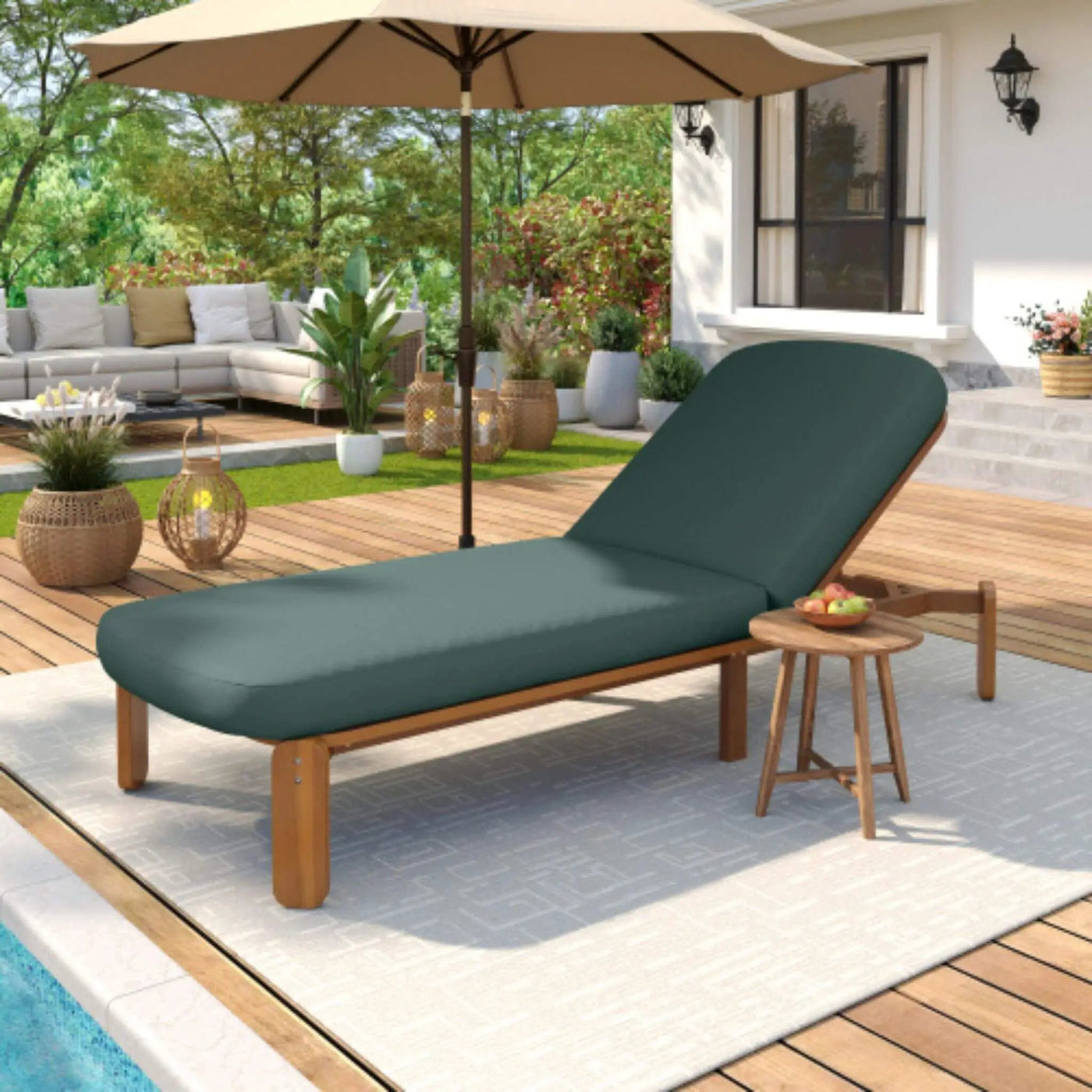 Adjustable Outdoor Chaise Lounge With Reclining Backrest (SAK04689) by SAKSBY WHOLESALE