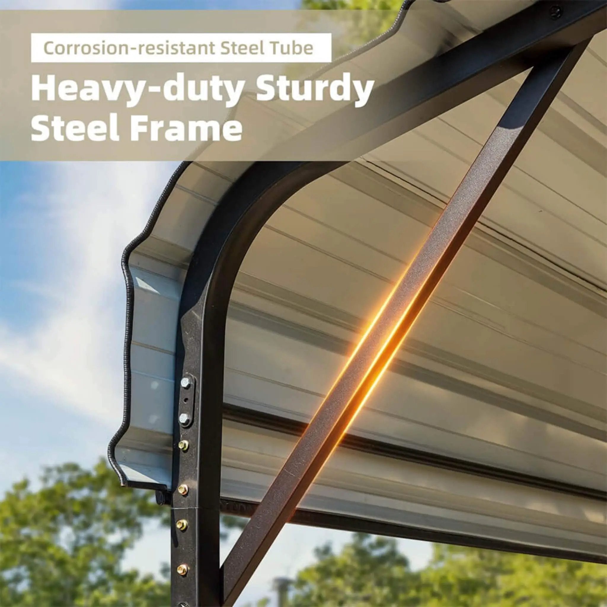 [20X40FT] Alora Extra Large Heavy Duty Four Car Outdoor Metal Carport Canopy For Trucks, Boats And SUVs (SAK29713) by SAKSBY WHOLESALE