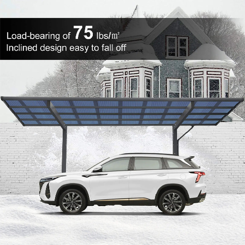 [10X17FT] Alora Extra-Large Heavy-Duty Outdoor Aluminum Single Side Carport With Galvanized Metal Roof (SAK31279) by SAKSBY WHOLESALE