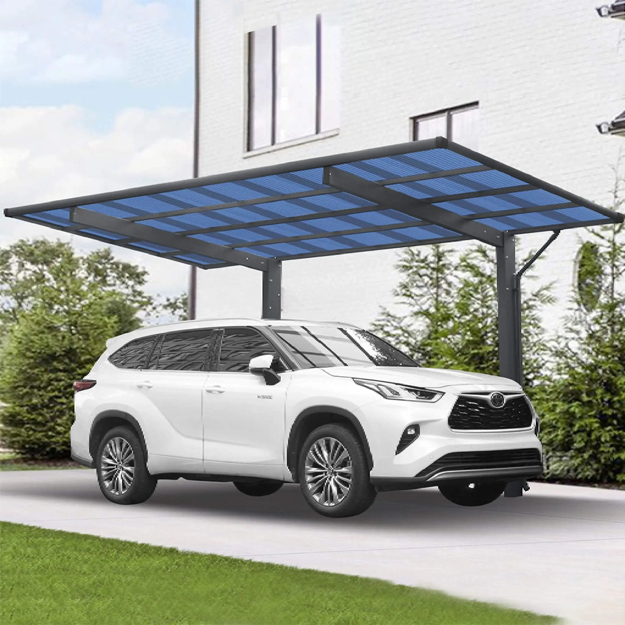 [10X17FT] Alora Extra-Large Heavy-Duty Outdoor Aluminum Single Side Carport With Galvanized Metal Roof (SAK31279) by SAKSBY WHOLESALE