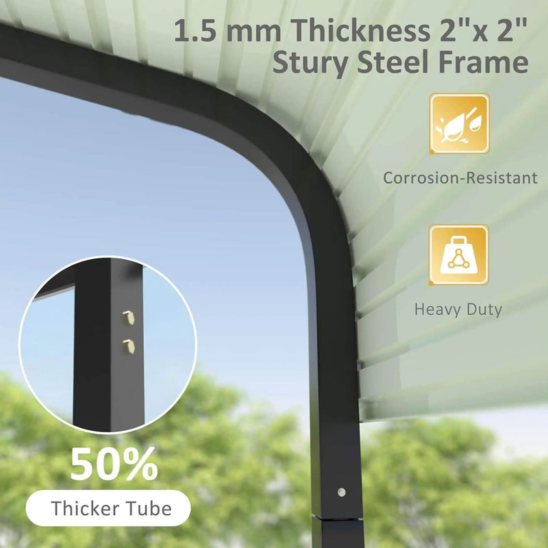 [20X20FT] Alora Heavy-Duty Extra-Large 2 Car Metal Carport Kit For Cars, Boats, And Trucks (SAK46135) by SAKSBY WHOLESALE