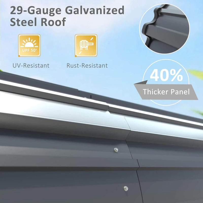 [20X20FT] Alora Heavy-Duty Extra-Large 2 Car Metal Carport Kit For Cars, Boats, And Trucks (SAK46135) by SAKSBY WHOLESALE