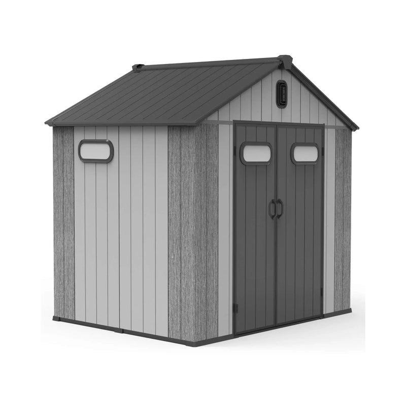 [06X08FT] Alora Heavy-Duty Outdoor All-Weather Resin Storage Shed With Lockable Doors, Windows, And Vents (SAK39874) by SAKSBY WHOLESALE