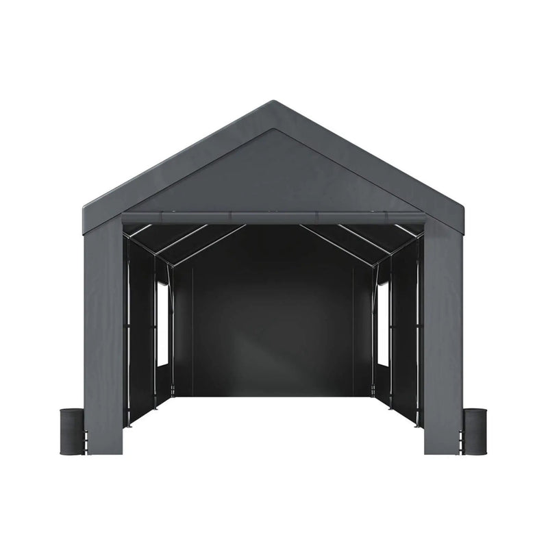 [12X20FT] Alora Heavy-Duty Outdoor Premium Garage Tarp Canopy Shelter W/ Removable Sidewalls (SAK94615) by SAKSBY WHOLESALE