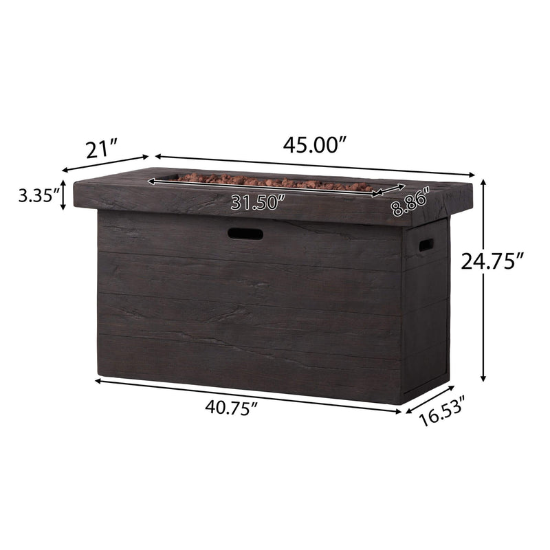 Alora Luxury 45-Inch 50K BTU Rectangular MGO LP Fire Pit (SAK63874) by SAKSBY WHOLESALE