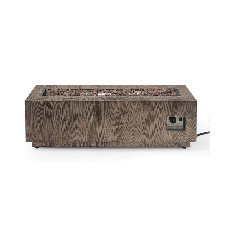 Alora 48-Inch Modern 50K BTU Outdoor Rectangular Propane Gas Fire Pit With Lava Rocks (SAK82521) by SAKSBY WHOLESALE