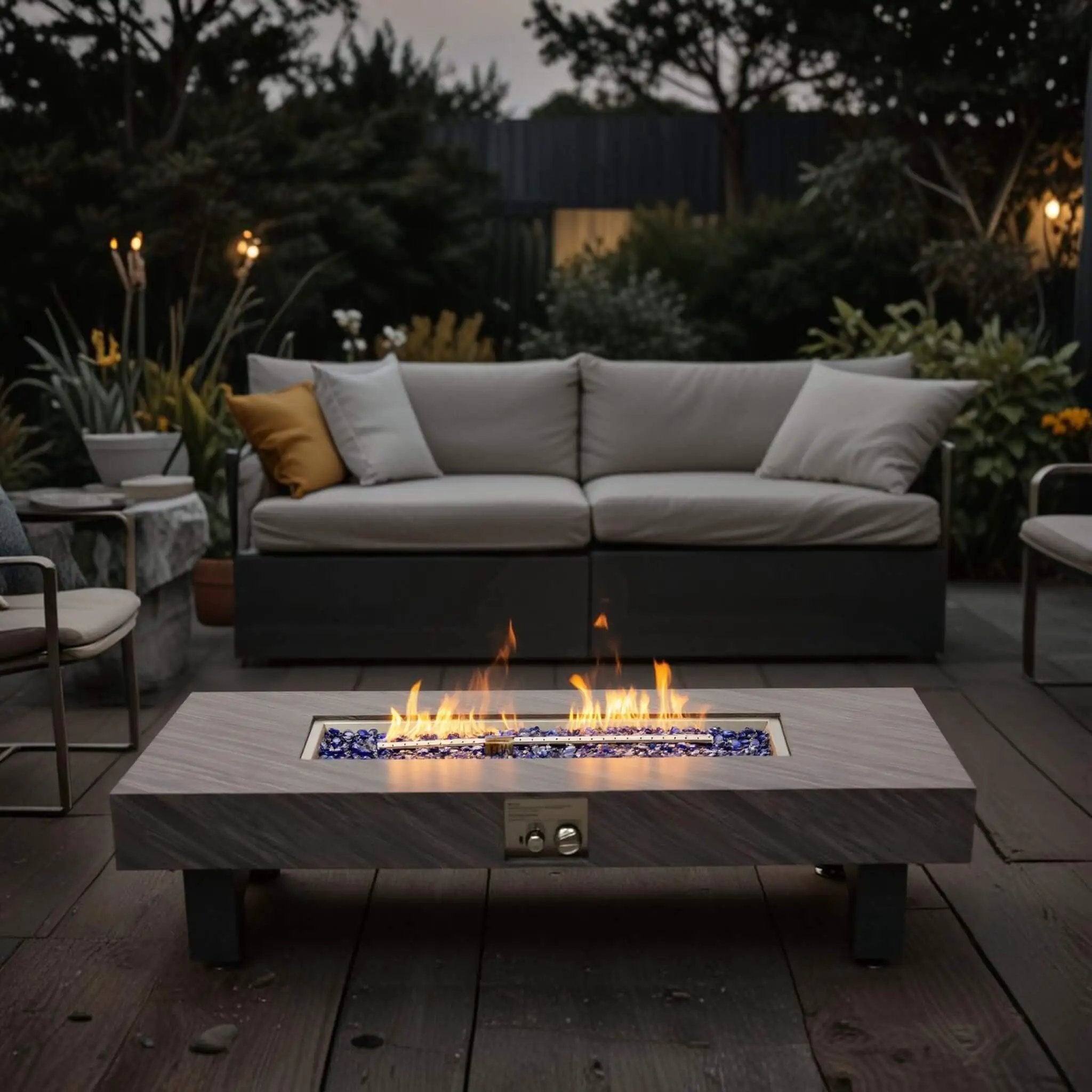 Alora 54-Inch Modern Outdoor Propane Fire Pit Table With Waterproof Cover (SAK42628) by SAKSBY WHOLESALE