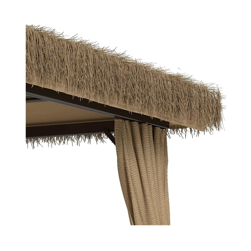 Alora Outdoor Double Canopy Aluminum Patio Gazebo With Hawaiian Thatch Roof (SAK39068) by SAKSBY WHOLESALE