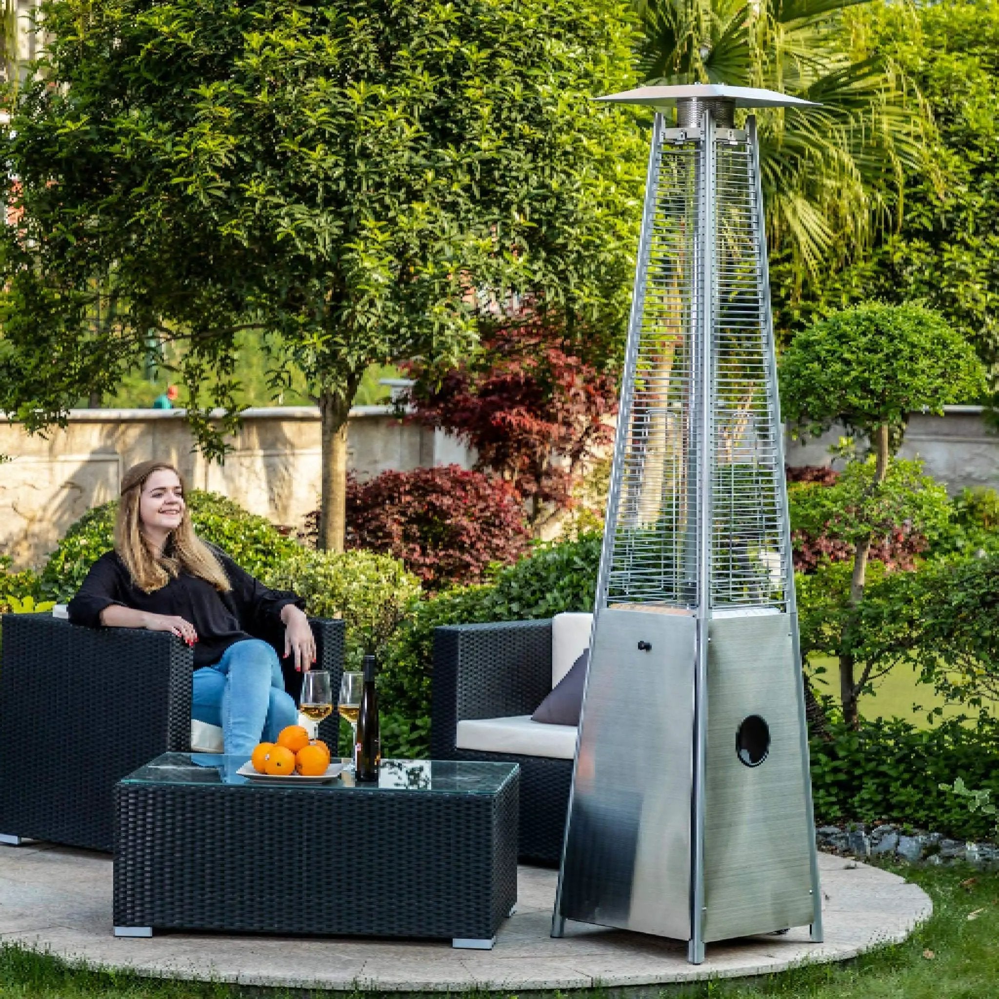 Alora Premium Commercial 40K BTU Stainless Steel Quartz Glass Tube Patio Heater (SAK67412) by SAKSBY WHOLESALE
