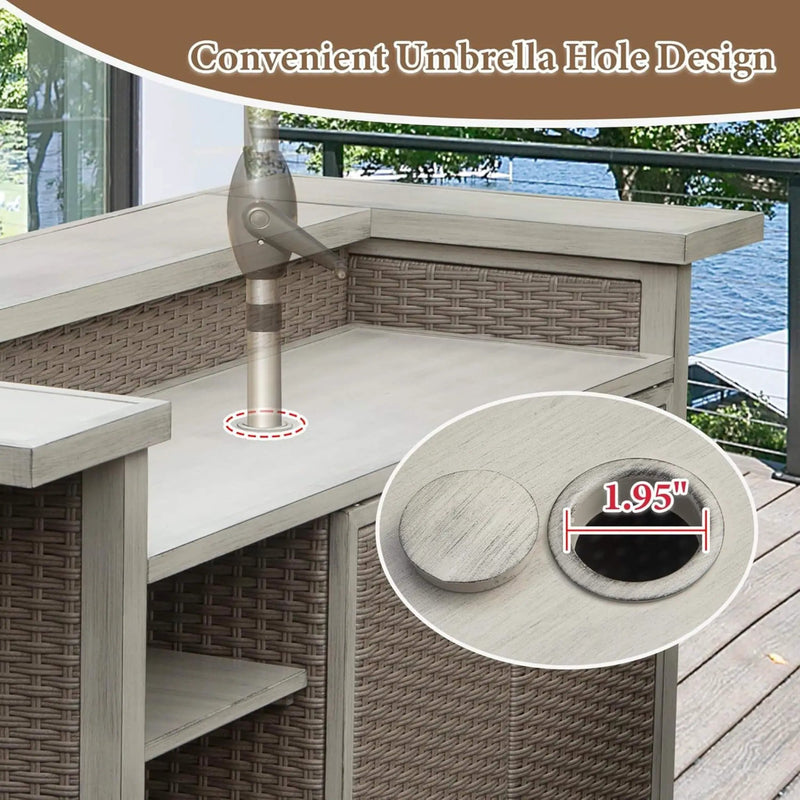 Alora Premium All-Weather Spacious Outdoor Patio Bar Table With Aluminum Frame (SAK51876) by SAKSBY WHOLESALE