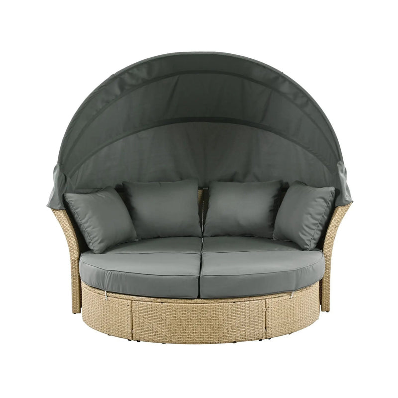 Alora Premium Outdoor Garden Wicker Rattan Patio Daybed With Retractable Canopy (SAK43581) by SAKSBY WHOLESALE