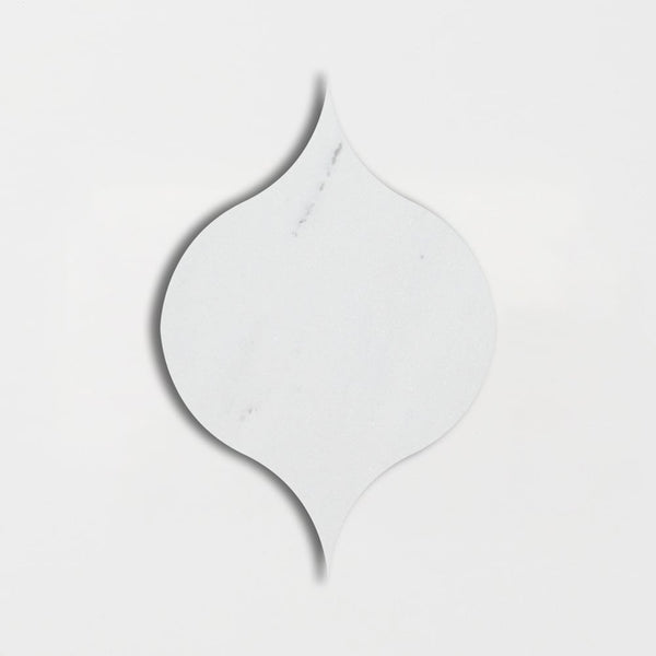 Alpina White Honed Winter Leaf Waterjet Marble Waterjet Mosaics 4 7/8x6 13/16