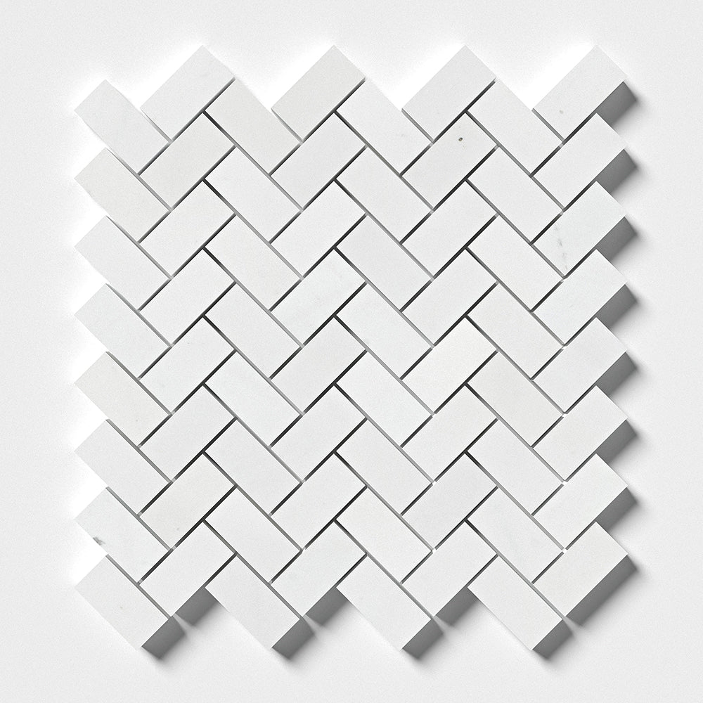 Alpina White Polished Herringbone Marble Mosaics 12 1/8x13 3/8 Marble Polished 12x18 Mosaics