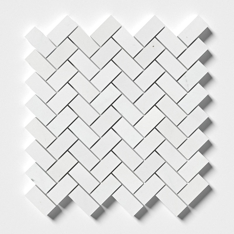 Alpina White Polished Herringbone Marble Mosaics 12 1/8x13 3/8 Marble Polished 12x18 Mosaics