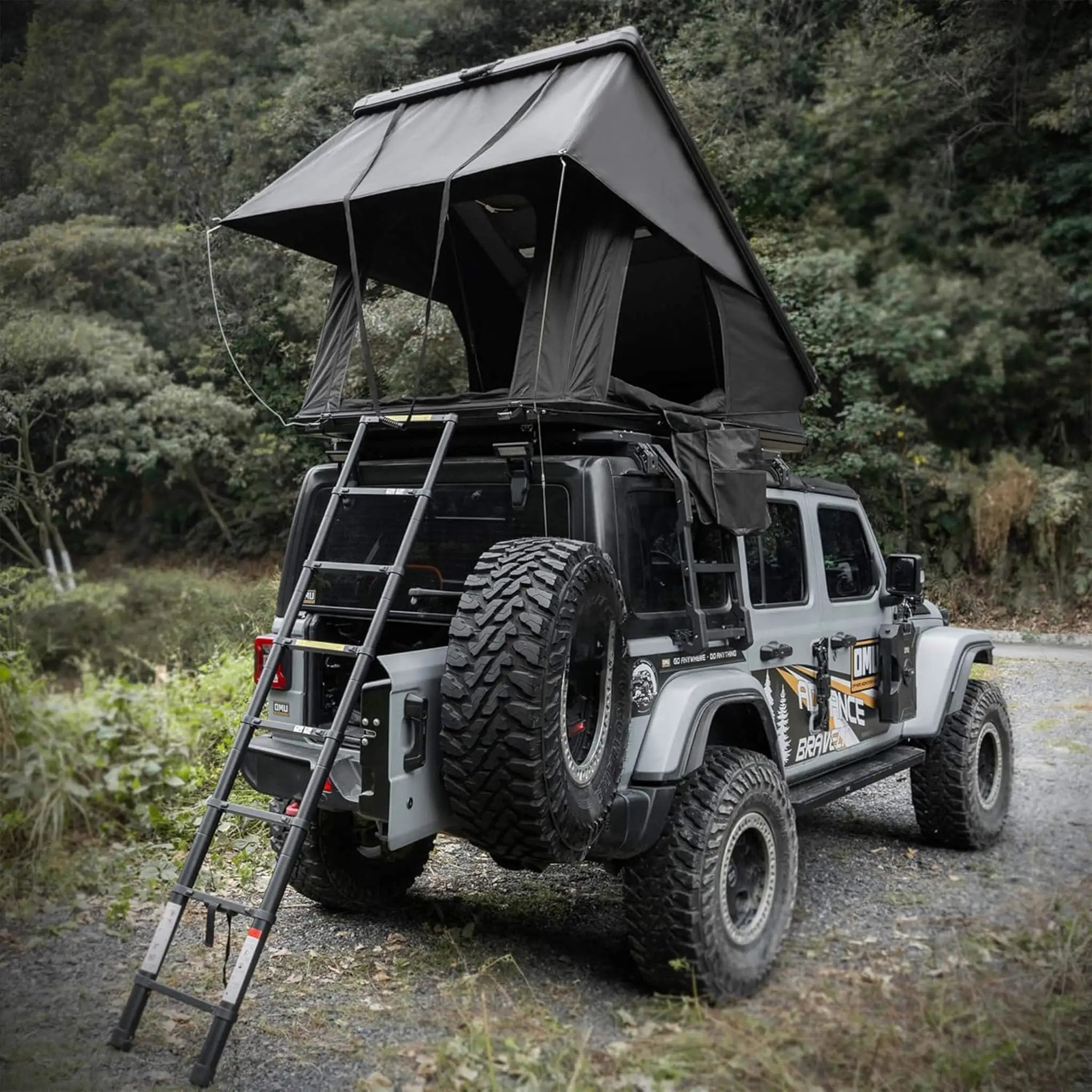 Trailora Nova Aluminum Hard-Shell Rooftop Tent With Ladder, Tri-Color LED Lighting, And Memory Foam Mattress [2-3 People] (SAK57409) by SAKSBY WHOLESALE