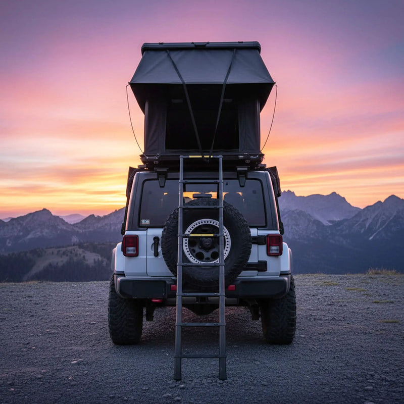 Trailora Nova Aluminum Hard-Shell Rooftop Tent With Ladder, Tri-Color LED Lighting, And Memory Foam Mattress [2-3 People] (SAK57409) by SAKSBY WHOLESALE