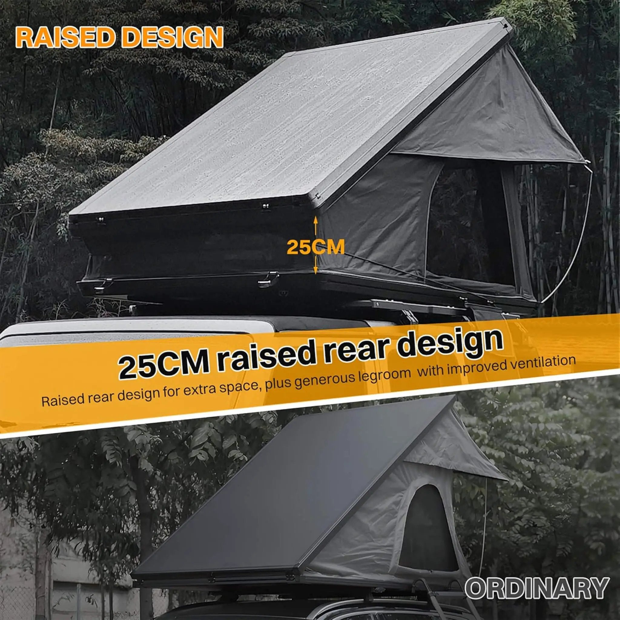 Trailora Nova Aluminum Hard-Shell Rooftop Tent With Ladder, Tri-Color LED Lighting, And Memory Foam Mattress [2-3 People] (SAK57409) by SAKSBY WHOLESALE