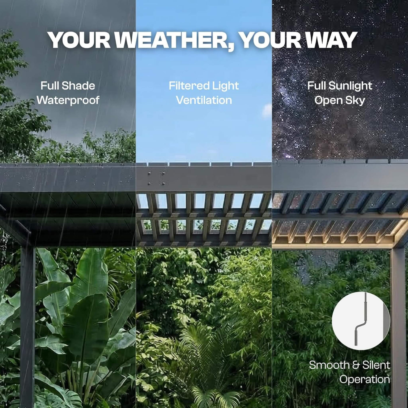 Alora Aluminum Louvered Pergola Kit With Adjustable Roof & Drainage (SAK94316) by SAKSBY WHOLESALE
