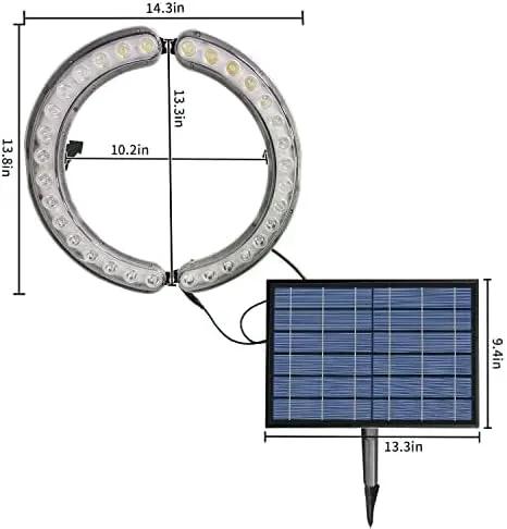 Aluminum Solar Palm Tree Lights Outdoor Uplight Landscape Spotlights Solar Powered 32 LEDs by Outdoor Solar Outlet